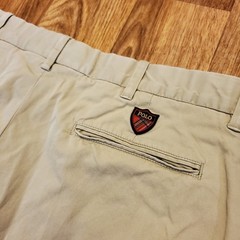 Vtg Polo Ralph Lauren Golf Pants Men 34×34 Tan Cotton Twill Stretch Flat Front