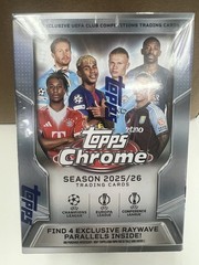 2025-26 TOPPS CHROME UEFA Soccer Club Competitions BLASTER BOX FACTORY SEALED