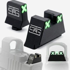 TSA® XXX Tall Glow Night Sights GLOCK® MOS Co-Witness Gen 1 – 6 Green