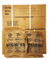 Military Meals Ready To Eat MRE cases A, B menu or both 09/2027 Inspection Date