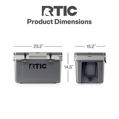 RTIC Ultra-Light 32 Qt Hard Ice Chest Cooler Grey Outdoor Camping Beach Portable