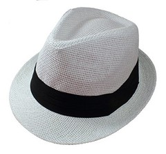 Gelante Summer Fedora Panama Straw Hats with Black Band