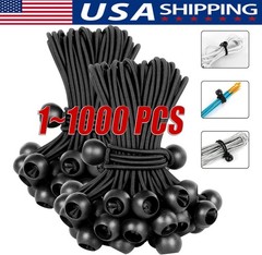 4″ Inch Black Ball Bungee Bungie Cord Canopy Tarp Tie Downs Straps New Lot