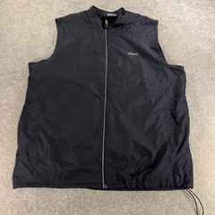 Asics Running Vest Mens XL Black Mesh Back Full Zip Reflective Outdoor