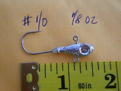 25 PCS. ULTRA MINNOW JIG LURE BAIT 1/8 OZ #1/0 HOOK WITH TWO EYELETS/UNPAINTED