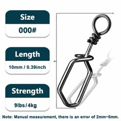 50~200Pcs Fishing Snap Stainless Coast Lock Snap Square Clips Lures Connector