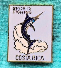 «SPORTS FISHING COSTA RICA» – BILLFISH PIN – MARLIN FISHING – VINTAGE & RARE!!!