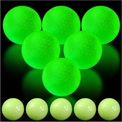 6 Pack Golf Balls Glow in the Dark Night Golf Ball Green Colors Fluorescent ball