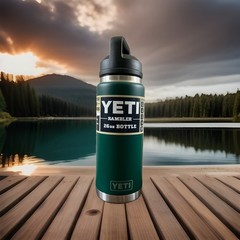 YETI Rambler 26oz Bottle Black Forest Green W/ Chug Cap Limited Edition