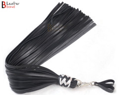 Real Genuine Cowhide Leather Heavy Duty Thuddy Finger Flogger 50 Falls Black