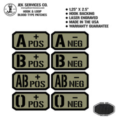Blood Type ID Patch – Laser Engraved | Hook & Loop Tactical Medical ID Tag