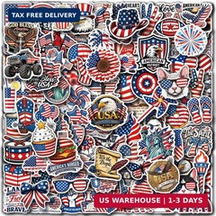 Aowplc Patriotic Stickers Pack – 200 PCS Waterproof Vinyl USA Die Cut Stickers –