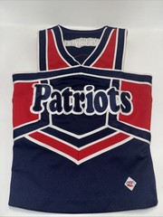 CDT Red, White, Navy PATRIOTS Cheerleading UNIFORM TOP 30-32″ bust MADELYNN