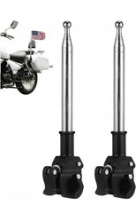 2Pcs Adjustable Stainless Steel Motorcycle Flagpole, 51in Retractable Flag