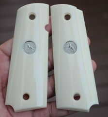 1911 GRIPS FIT COLT FULL SIZE GOVERNMENT COMMANDER IMITATION IVORY # Random Silv
