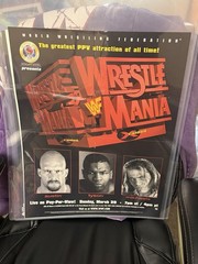 WWF WRESTLEMANIA XIV 14 1998 ORIGINAL Magazine Poster MIKE TYSON HBK Austin WWE