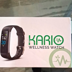 KARIO Wellness Watch Activity Tracker Bluetooth HR Sleep/Steps Android iOS Black