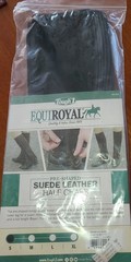 Suede Leather Half Chaps Tough 1 EQUIROYAL-Small-Black