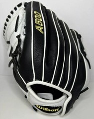 NWT Wilson A500 12” All Position Baseball Glove Black White Left Handed Throw