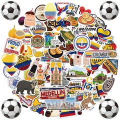 AmazingSpark 243 Pcs Colombia Stickers, Flag, Cultural Multicolor