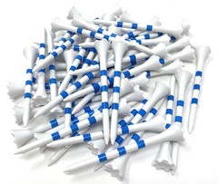 3 ¼” Golf Tees Plastic – White/Blue Stripes – 100 Plastic Golf Tees in Bulk (…