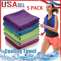 5 Pack Ice Cold Cooling Towel Neck Wrap For Sports Running Jogging Gym Chilly