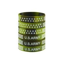 BRANDWINLITE Camouflage Green American Flag Rubber Adult/8“, 6pcs/Army green
