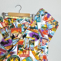 Loudmouth Mens Vintage Travel Postcard Golf Pants Multi Color Stretch 36 x 32L