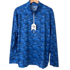 1764 Golf 1/2 Zip Pullover Blue Camo Long Sleeve Size Medium NWT