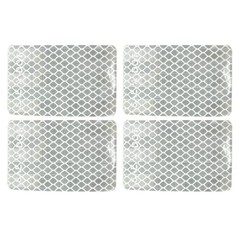 White 2×3 Rectangle High Visibility Reflective Stick-On Prism 4 PACK WHITE