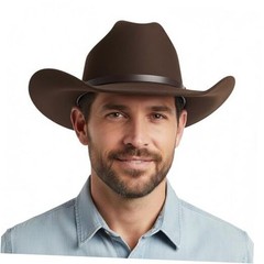 Western Cowboy Hat Men Women 3 Interchangeable Bands Wide Medium-Large Brown