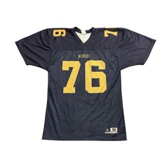 Impact Sports Football Jersey Mens Medium Navy Blue Excellent Muskies 76 Hildy