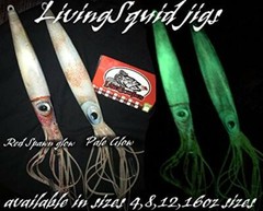 Lingcod jigs New LivingSquid lure glow jigging slow pitch fall flat shipping