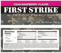 First Strike Bars CranRaspberry, Full Size [2.3 oz.] – 6, 12, 24 and 48 Packs!