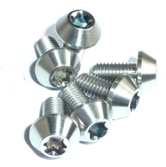 Titanium Rotor Disc Bolts M5x10 T25 Torx Natural 6 12 packs Ti mountain bike bmx
