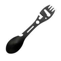5 In 1 Stainless Steel Spork Spoon Fork Knife Camping Bottle Can Opener EDC Kit