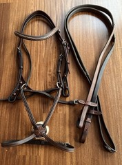 EquuSport/Shockemohle Horse Brown Hunter Jumper Figure 8 Bridle And Rubber Reins