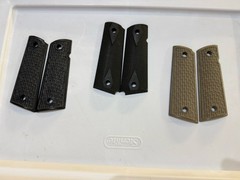 Lot of 3 1911 Government Model Checkered Over Molded Rubber Grip Panels