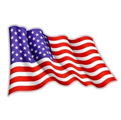 American Flag Wavy Sticker Decal
