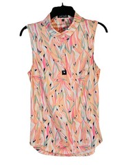 Bad Birdie Women’s M Sleeveless Golf Polo Shirt Multi-Color Floral Print