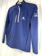 Zero Restriction Paragon Mens M Blue Long Sleeve Quarter Zip Pullover Sweater