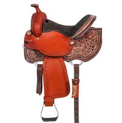 Western Barrel Racing Horse Saddle Premium Leather with tack set 10» to 18′ in