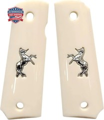 1911 Grips Full Size,White Black Pearl,Bonded Ivory,Silver Gold Horse,Aztec | Fi