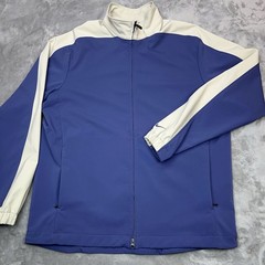 NIKE GOLF Men’s XL Windbreaker Jacket Full Zip Lightweight Performance Coat Blue