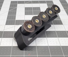 5 Shell Tactical Shotgun 12 Gauge Shell Ammo Holder with Vest / Belt Clip 12 Ga.