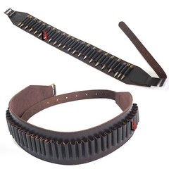 Cowhide Leather Rifle Cartridge Belt Bandolier for Rifle Shells – Hunting