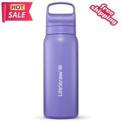 LifeStraw Go Series 24 oz Insulated Stainless Steel Water Filter Bottle Purple