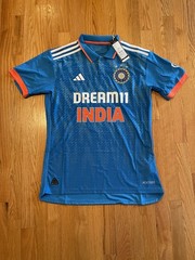NWT Adidas India National Team Jersey Mens Medium Blue Cricket Heat Dry