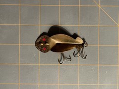 Very Rare Vintage Buck Perry Red-eye Brass Spoonplug