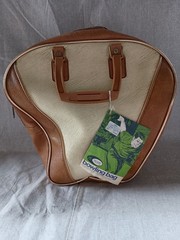 Vintage Bowling Bag Brown & Tan Richard Milton Ajay, Original Tag